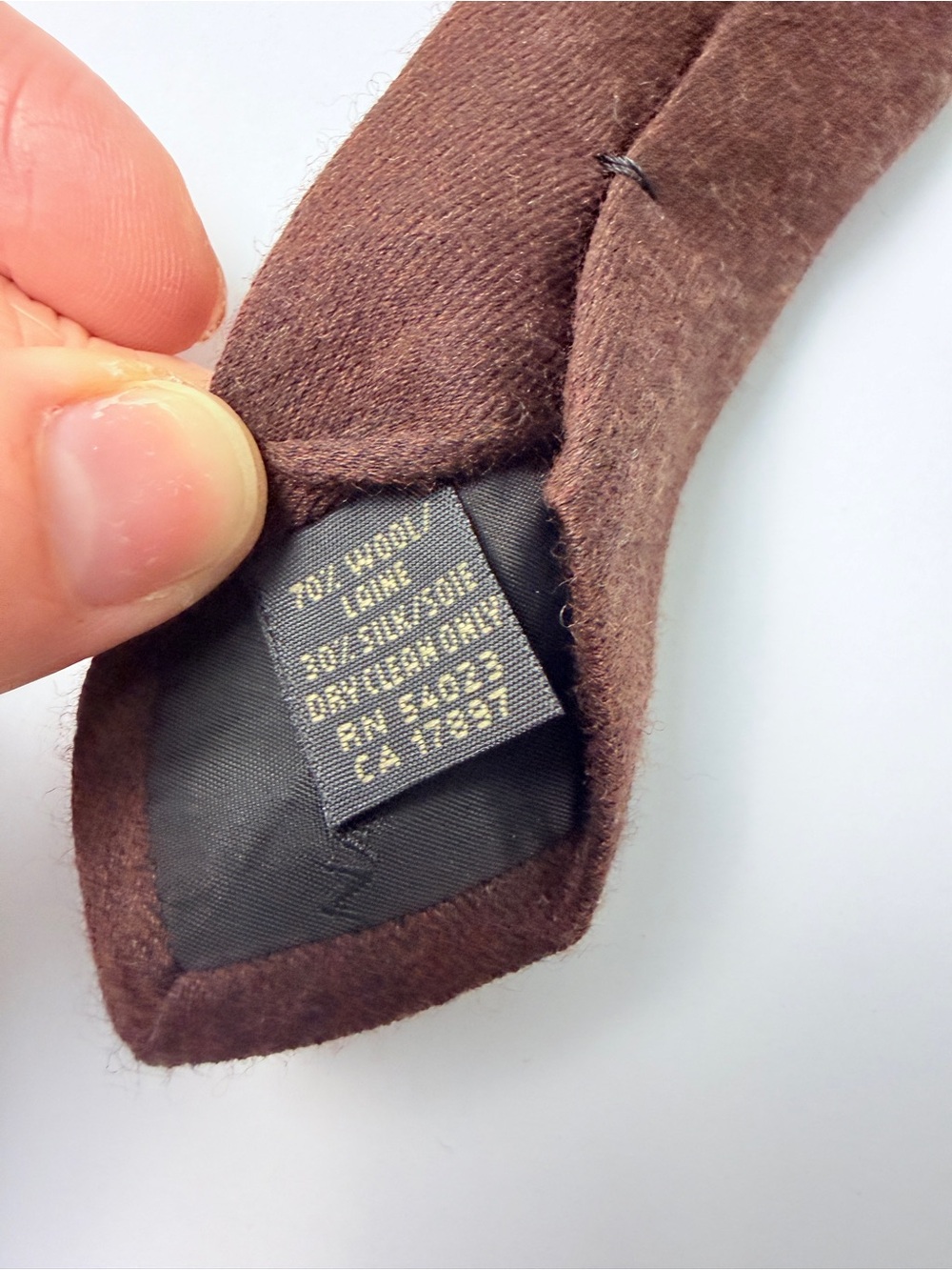 Banana Republic Brown Wool Silk Tie Made In Italy Solid Textured Necktie Mens - Picture 3 of 8